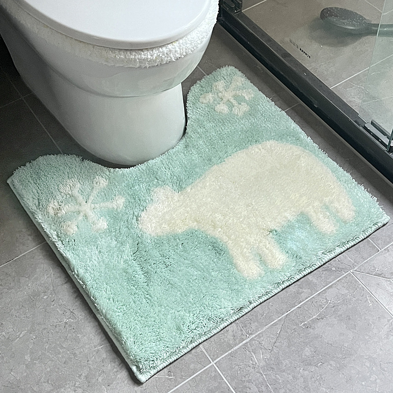 Plišani set prostirki za WC s poklopcem, upijajući i protuklizni kupaonski tepih