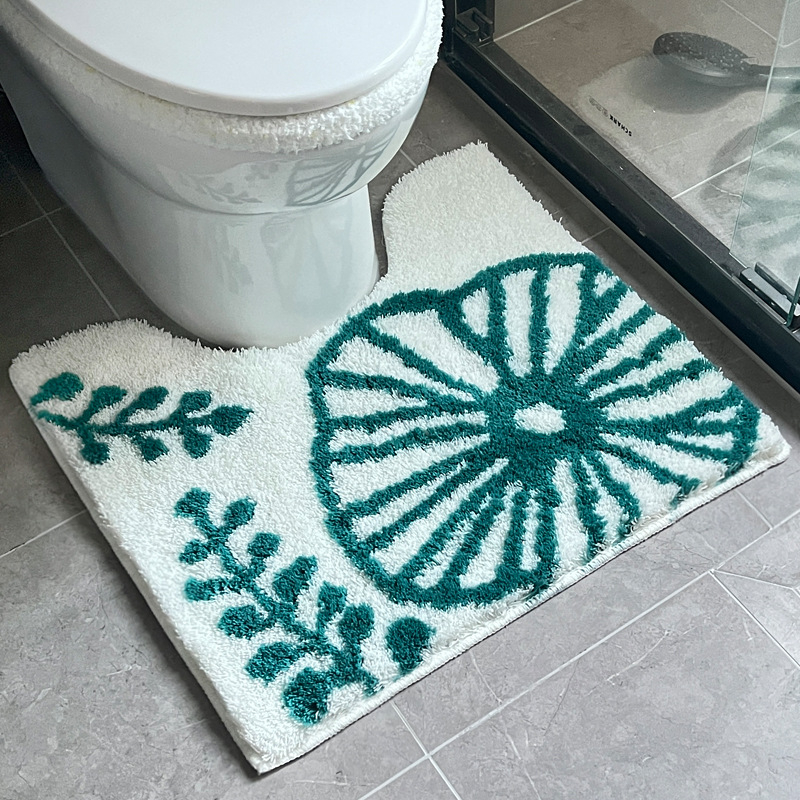 Plišani set prostirki za WC s poklopcem, upijajući i protuklizni kupaonski tepih