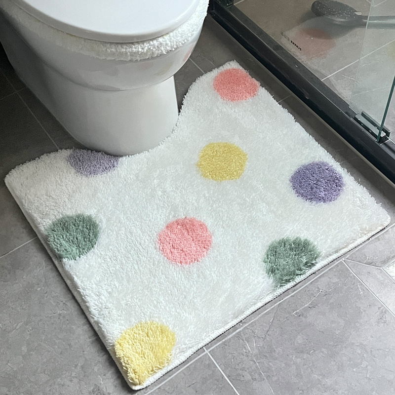 Plišani set prostirki za WC s poklopcem, upijajući i protuklizni kupaonski tepih
