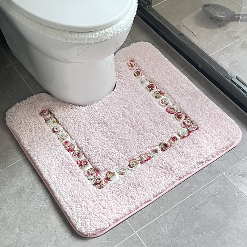 Plišani set prostirki za WC s poklopcem, upijajući i protuklizni kupaonski tepih