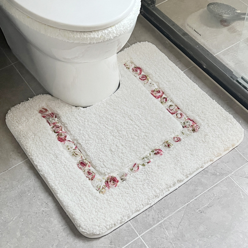 Plišani set prostirki za WC s poklopcem, upijajući i protuklizni kupaonski tepih