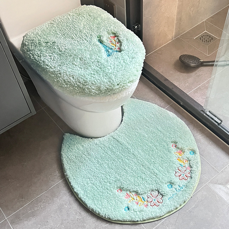 Plišani set prostirki za WC s poklopcem, upijajući i protuklizni kupaonski tepih