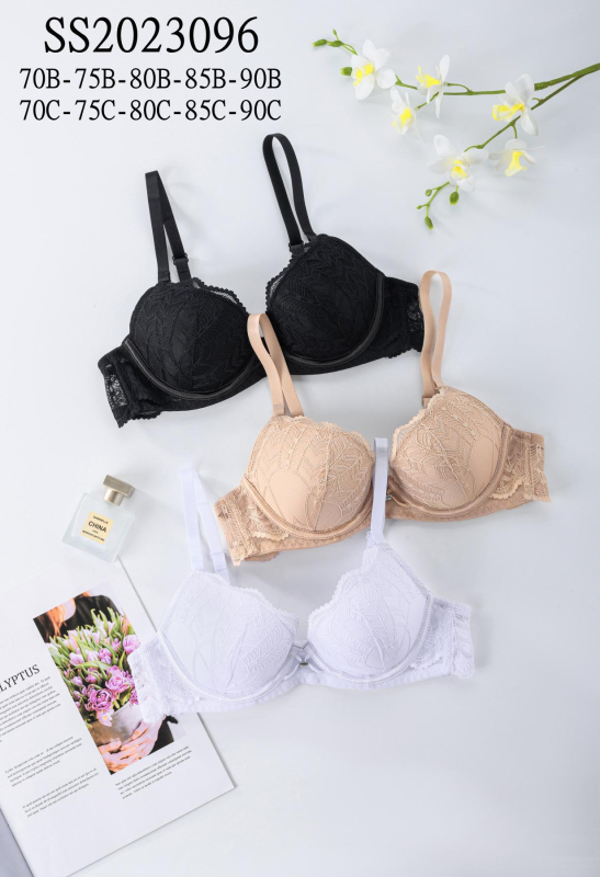 Sutien Push-Up, čipka, s podstavom, 3/4 košarica, debela oblik šalice