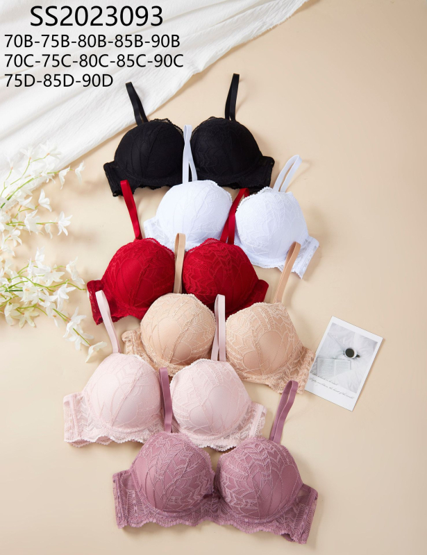 Sutien Push-Up, čipka, s podstavom, 3/4 košarica, debela oblik šalice