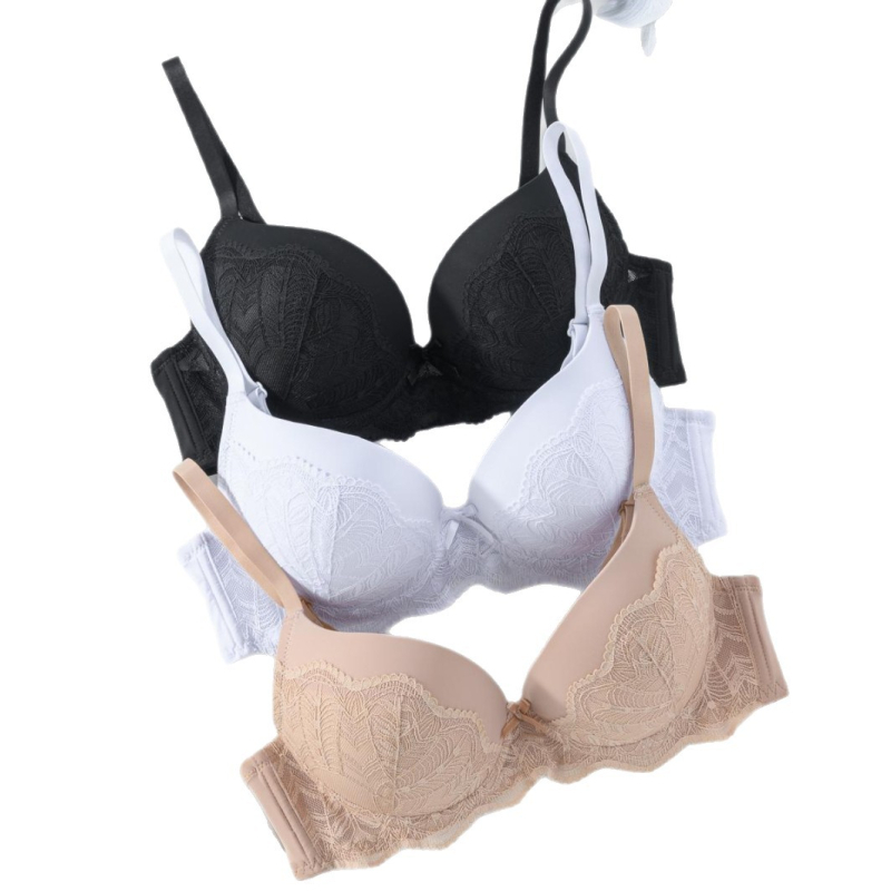 Sutien Push-Up, čipka, s podstavom, 3/4 košarica, debela oblik šalice