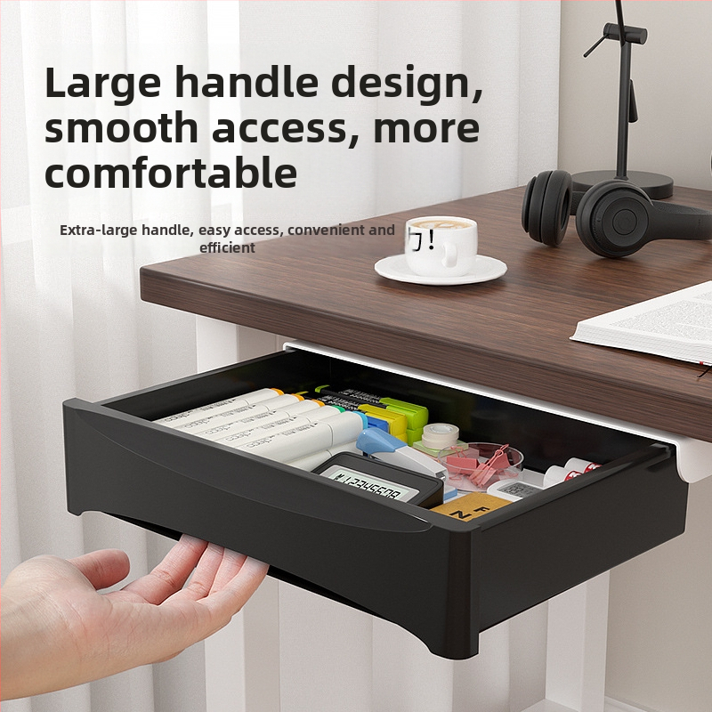 Po stalčiumi ištraukiama laikymo dėžutė su lipniu tvirtinimu, be gręžimo, 45 L talpa, PP plastikas, modelis 090