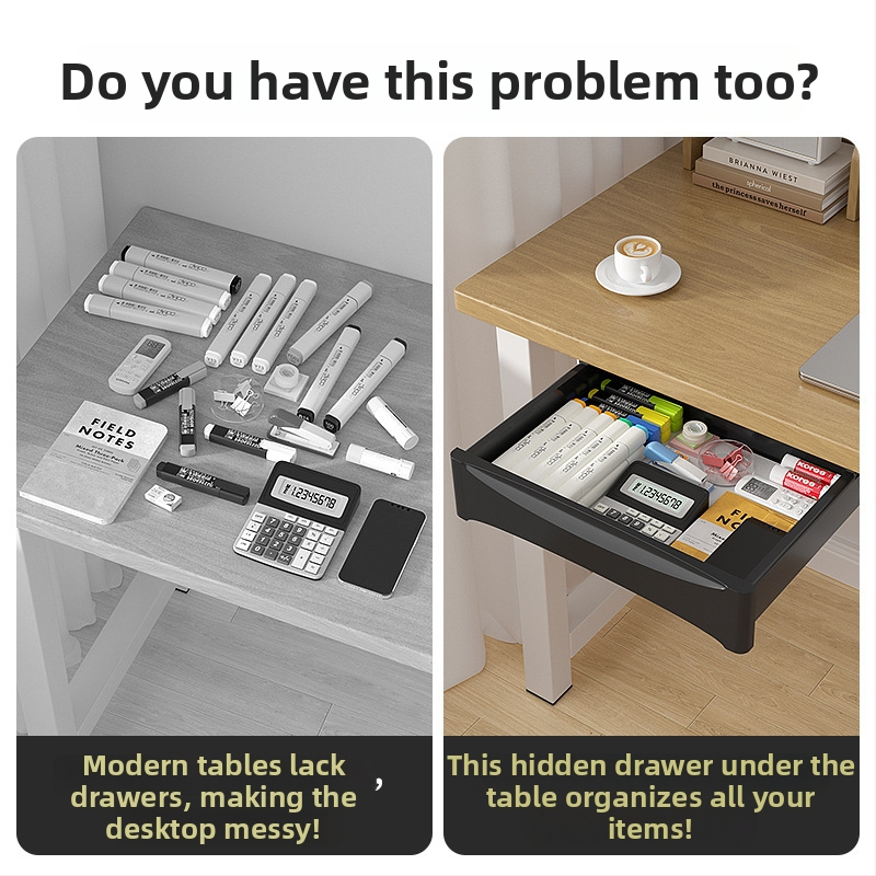 Po stalčiumi ištraukiama laikymo dėžutė su lipniu tvirtinimu, be gręžimo, 45 L talpa, PP plastikas, modelis 090