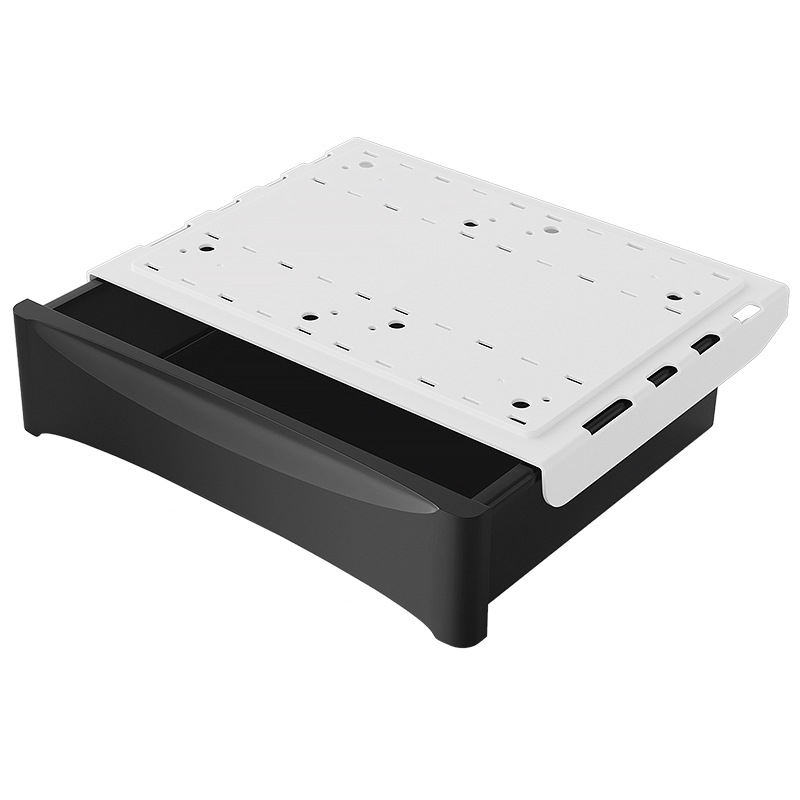 Po stalčiumi ištraukiama laikymo dėžutė su lipniu tvirtinimu, be gręžimo, 45 L talpa, PP plastikas, modelis 090