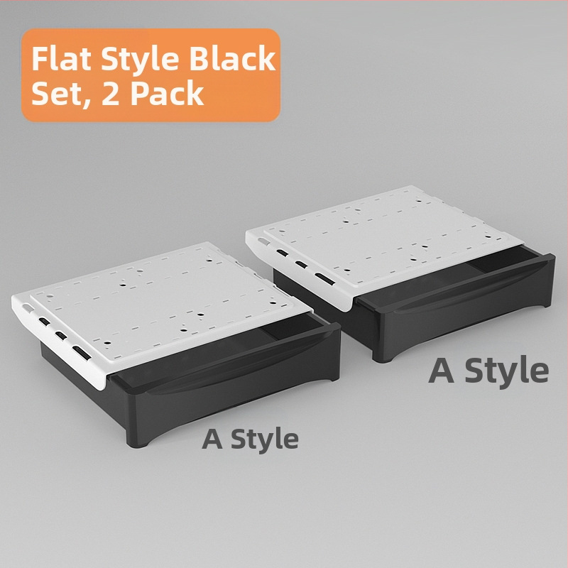 Po stalčiumi ištraukiama laikymo dėžutė su lipniu tvirtinimu, be gręžimo, 45 L talpa, PP plastikas, modelis 090