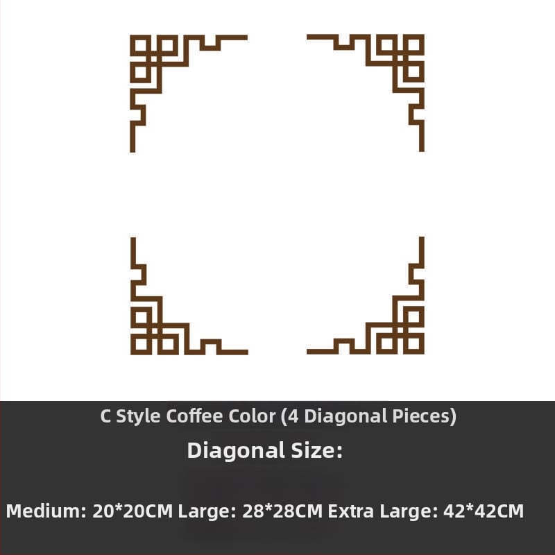 Стикер за стена – китайски стил геометричен 3D PVC за стъклени врати, външна употреба
