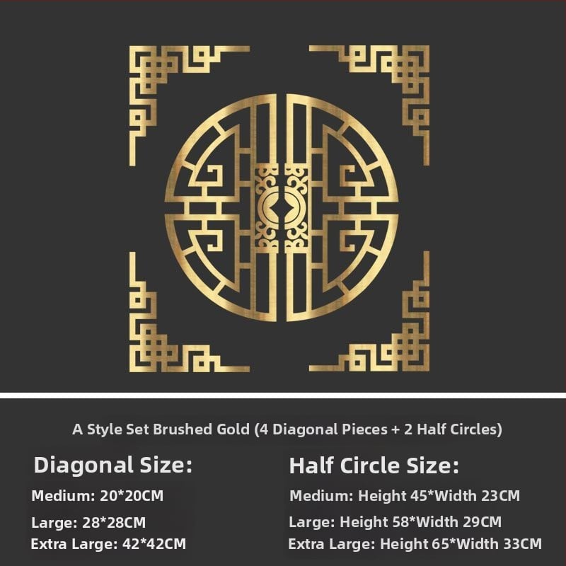 Стикер за стена – китайски стил геометричен 3D PVC за стъклени врати, външна употреба