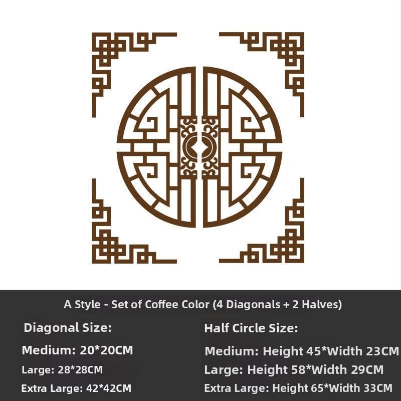 Стикер за стена – китайски стил геометричен 3D PVC за стъклени врати, външна употреба