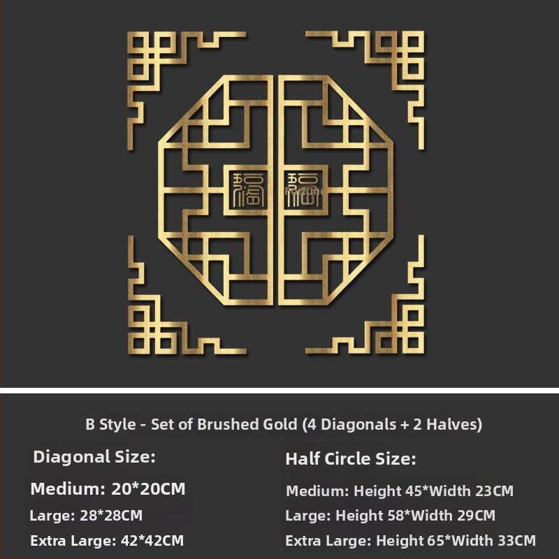 Стикер за стена – китайски стил геометричен 3D PVC за стъклени врати, външна употреба