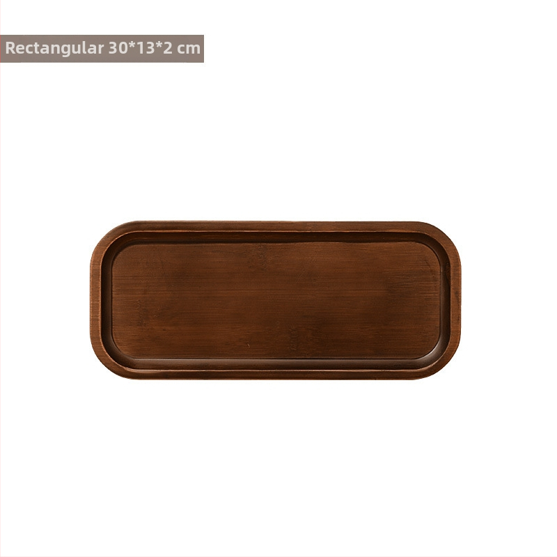 Stačiakampis bambukinis arbatos padėklas su glazūruota paviršiumi, vientisas raštas, naujo Kinų stiliaus, tinkamas viešbučiams ir arbatos serviravimui