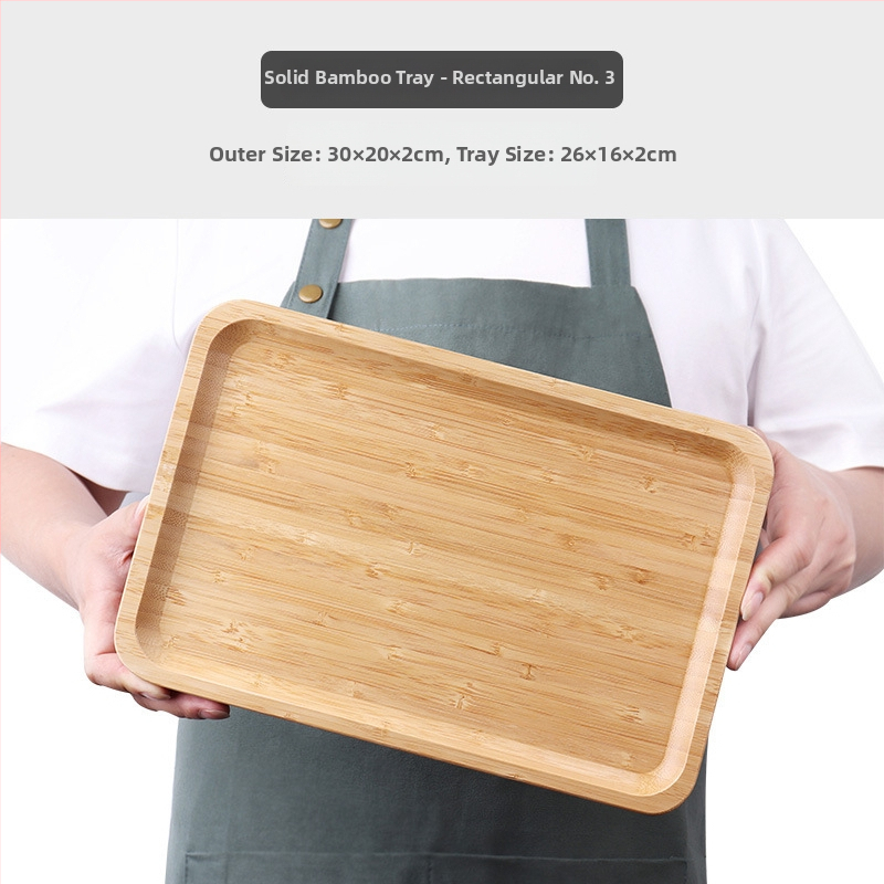 Stačiakampis bambukinis arbatos padėklas su glazūruota paviršiumi, vientisas raštas, naujo Kinų stiliaus, tinkamas viešbučiams ir arbatos serviravimui