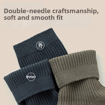 Vyriškos medvilnės kojinės, vidutinio ilgio, neslystančios, sugeria prakaitą ir mažina kvapą (90–95% medvilnė; vidutinio ilgio vamzdelio aukštis; dvigubo mezgimo)