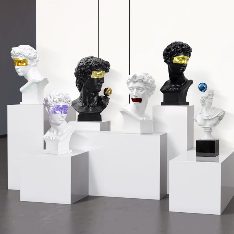 Davido galvos skulptūra, nordinio dizaino stalinė statula svetainei - Prekės ženklas: Top ten home furnishings; Medžiaga: Derva; Apdorojimas ir pritaikymas: Ne; Amatų tipas: Kitas