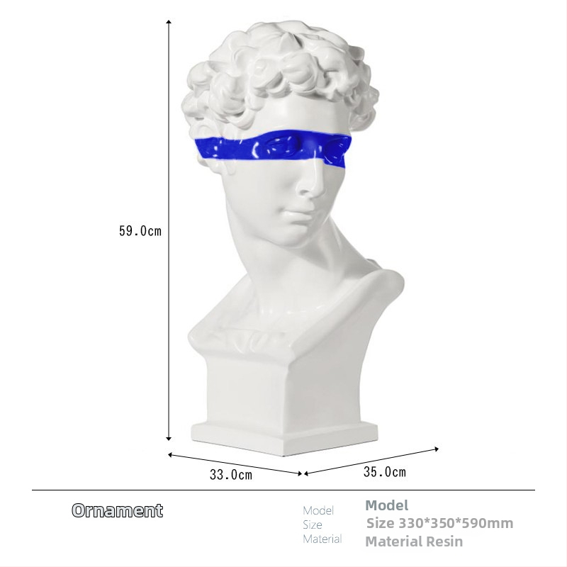 Davido galvos skulptūra, nordinio dizaino stalinė statula svetainei - Prekės ženklas: Top ten home furnishings; Medžiaga: Derva; Apdorojimas ir pritaikymas: Ne; Amatų tipas: Kitas