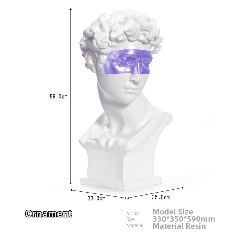 Davido galvos skulptūra, nordinio dizaino stalinė statula svetainei - Prekės ženklas: Top ten home furnishings; Medžiaga: Derva; Apdorojimas ir pritaikymas: Ne; Amatų tipas: Kitas