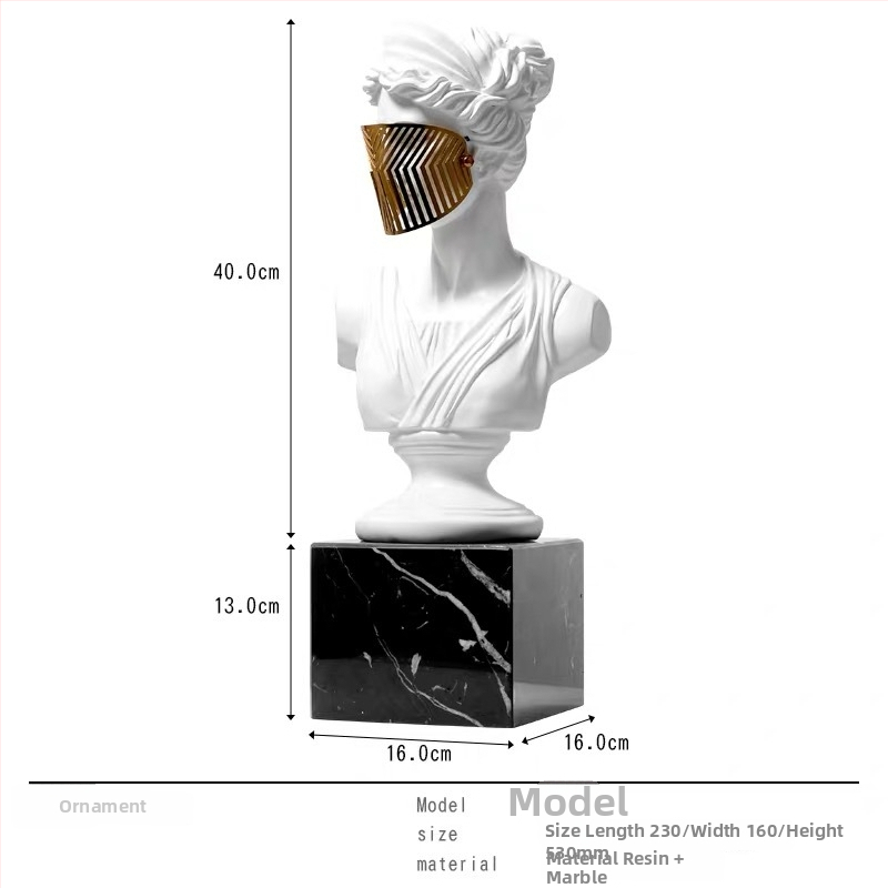 Davido galvos skulptūra, nordinio dizaino stalinė statula svetainei - Prekės ženklas: Top ten home furnishings; Medžiaga: Derva; Apdorojimas ir pritaikymas: Ne; Amatų tipas: Kitas