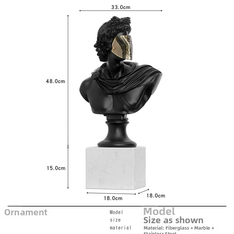 Davido galvos skulptūra, nordinio dizaino stalinė statula svetainei - Prekės ženklas: Top ten home furnishings; Medžiaga: Derva; Apdorojimas ir pritaikymas: Ne; Amatų tipas: Kitas