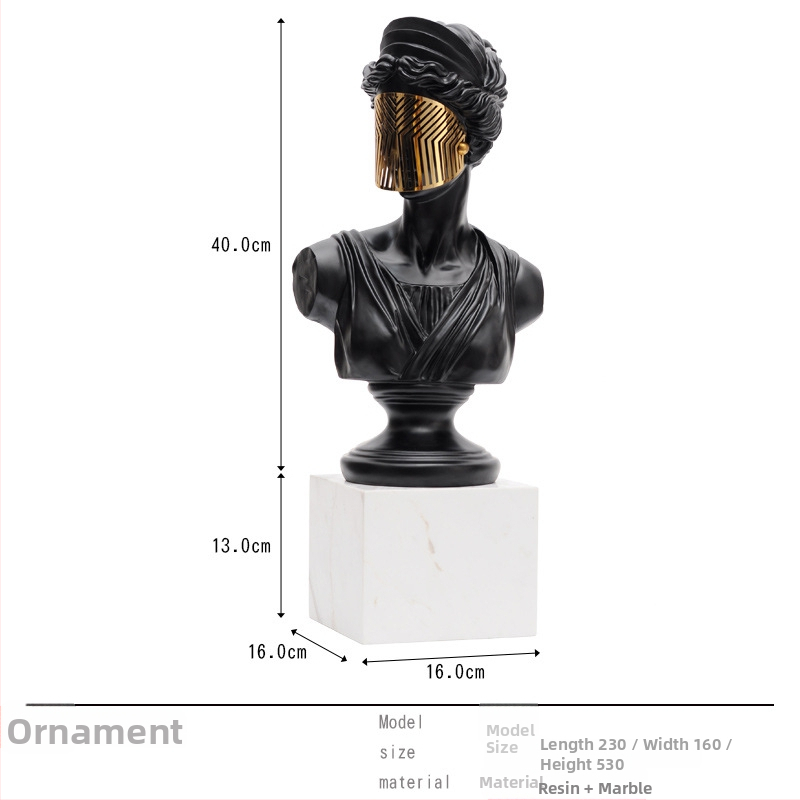 Davido galvos skulptūra, nordinio dizaino stalinė statula svetainei - Prekės ženklas: Top ten home furnishings; Medžiaga: Derva; Apdorojimas ir pritaikymas: Ne; Amatų tipas: Kitas