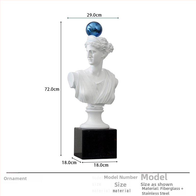 Davido galvos skulptūra, nordinio dizaino stalinė statula svetainei - Prekės ženklas: Top ten home furnishings; Medžiaga: Derva; Apdorojimas ir pritaikymas: Ne; Amatų tipas: Kitas
