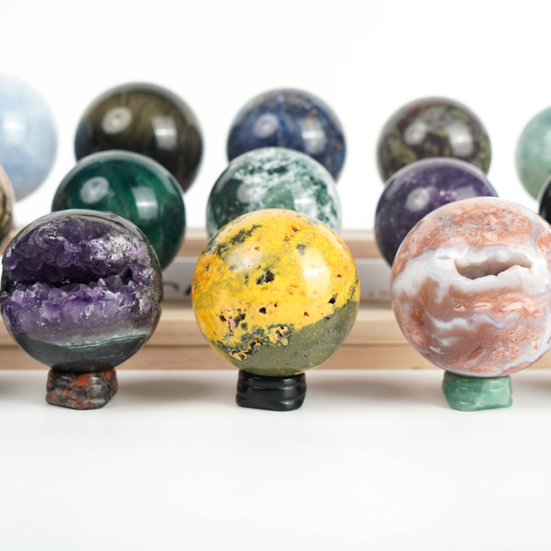 Sferă de cristal decorativă cu mai multe pietre, lucioasă, stil minimalist modern, cristale personalizabile pentru casă și birou Feng Shui