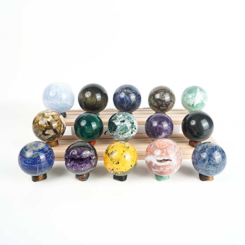 Sferă de cristal decorativă cu mai multe pietre, lucioasă, stil minimalist modern, cristale personalizabile pentru casă și birou Feng Shui