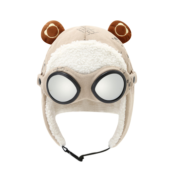 Žieminė Lei Feng kepurė vaikams su lakūnų akiniais, vėjo atspari ir šilta, amžius 4–6 metai