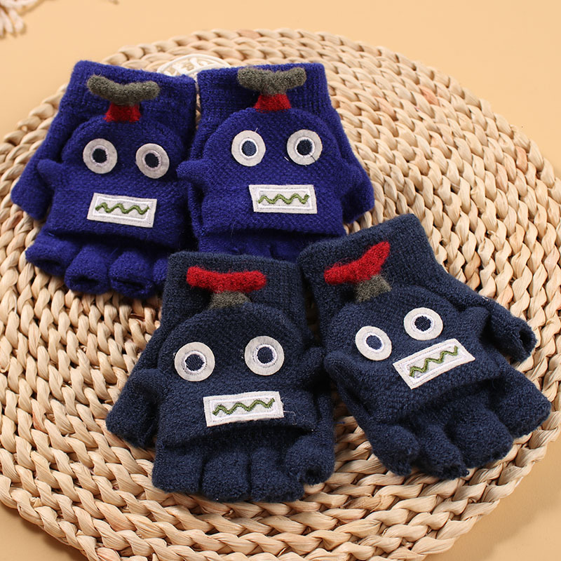 Akrila pirkstu cimdi bērniem, adīti, ziemai