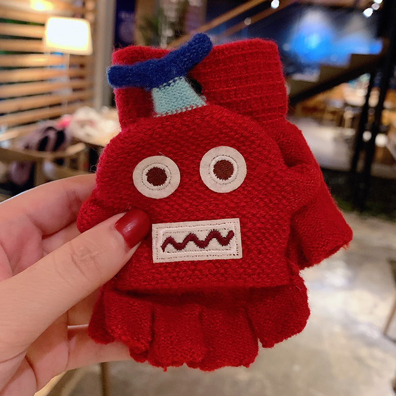 Akrila pirkstu cimdi bērniem, adīti, ziemai