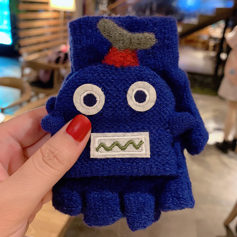 Akrila pirkstu cimdi bērniem, adīti, ziemai