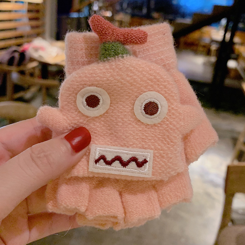 Akrila pirkstu cimdi bērniem, adīti, ziemai