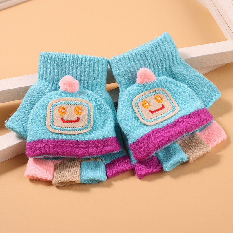 Akrila pirkstu cimdi bērniem, adīti, ziemai