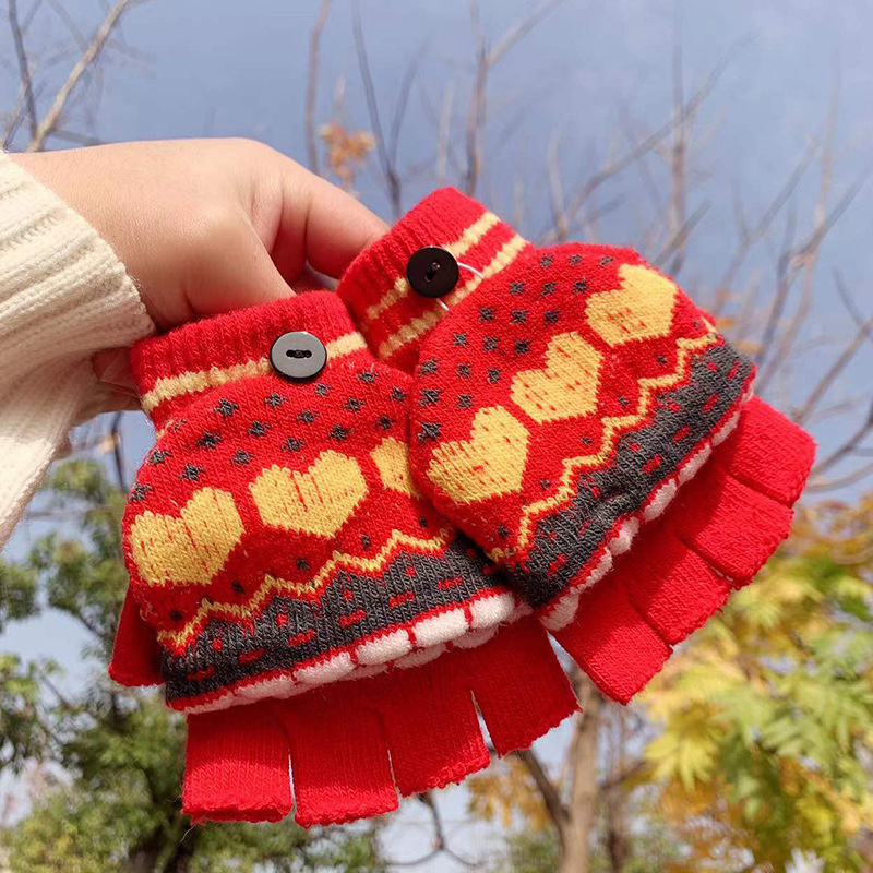 Akrila pirkstu cimdi bērniem, adīti, ziemai