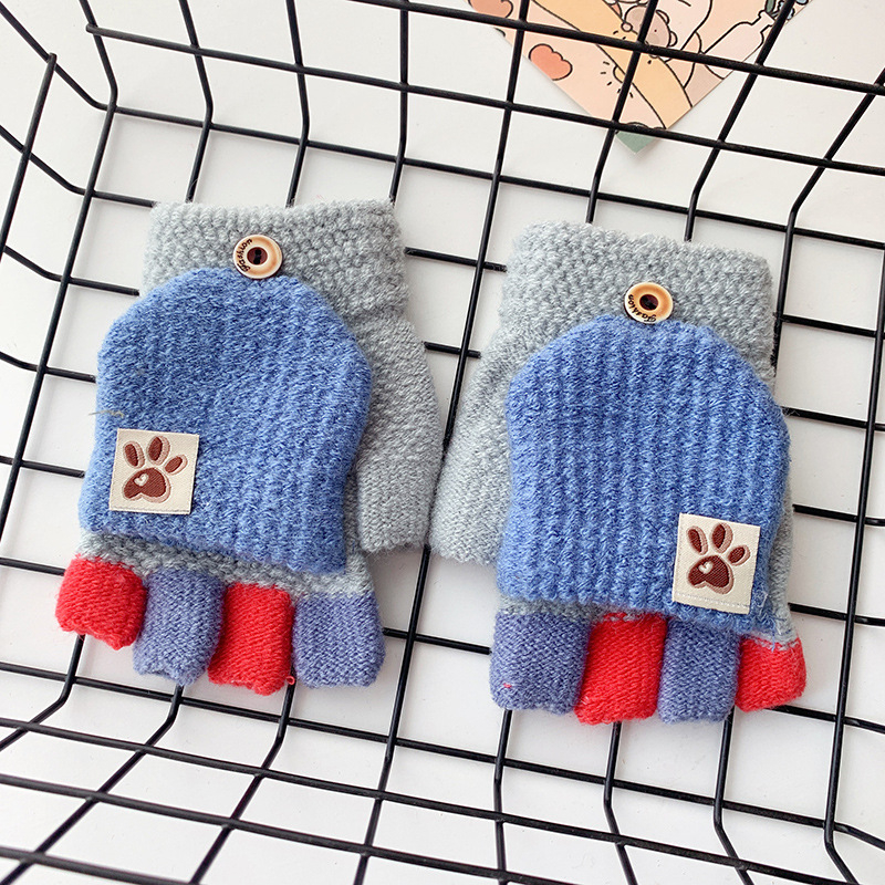 Akrila pirkstu cimdi bērniem, adīti, ziemai