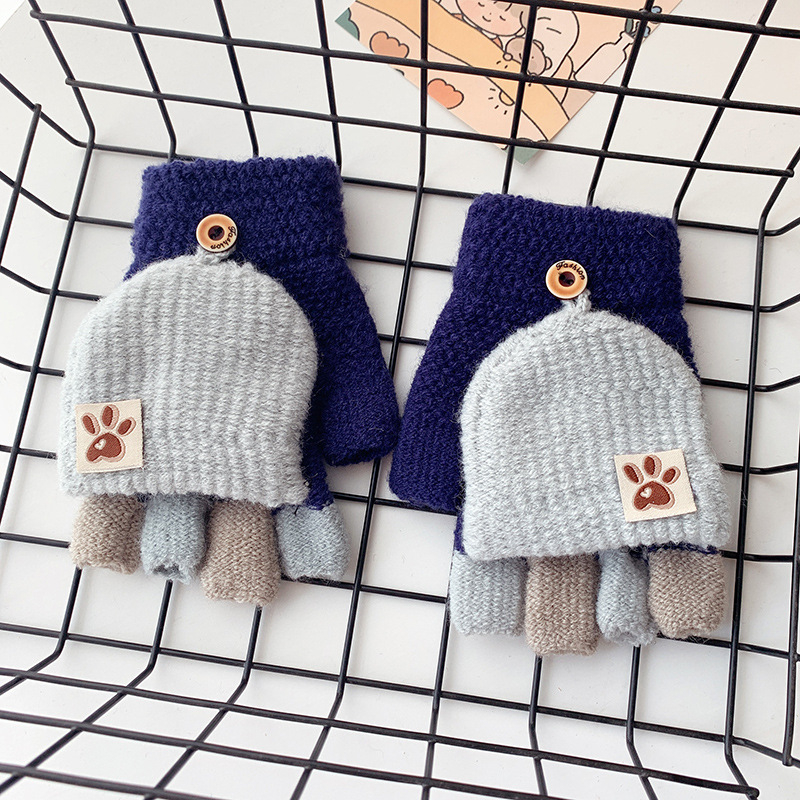 Akrila pirkstu cimdi bērniem, adīti, ziemai