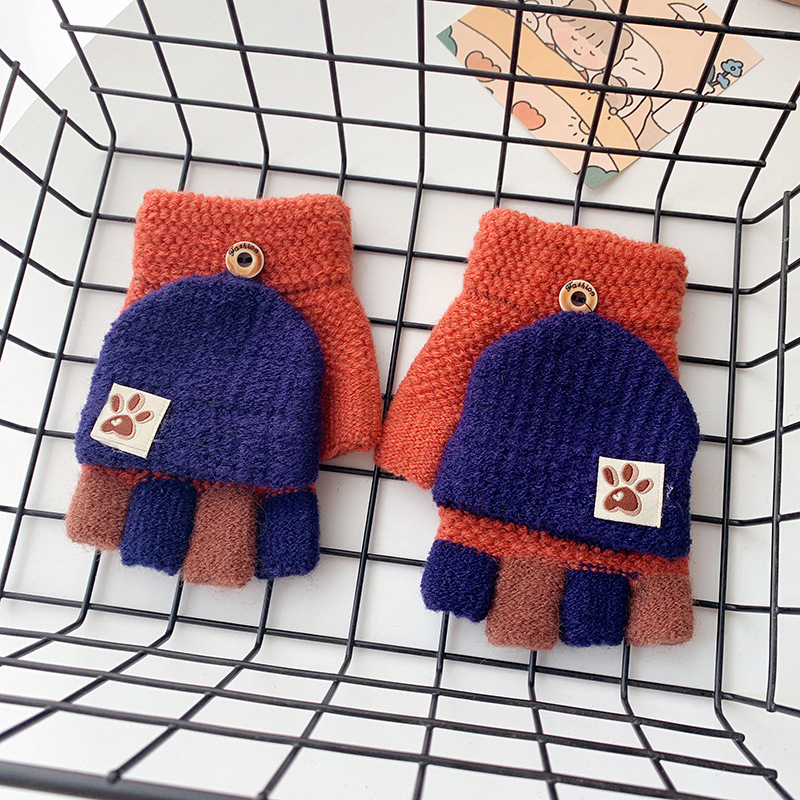 Akrila pirkstu cimdi bērniem, adīti, ziemai