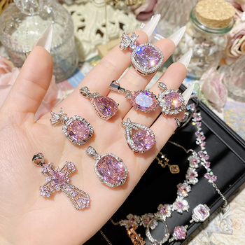 Vario pakabukas ir apyrankės rinkinys su gėlių raštu, auksu dengtas įdėklas su dirbtiniais akmenimis, kryžminė grandinė