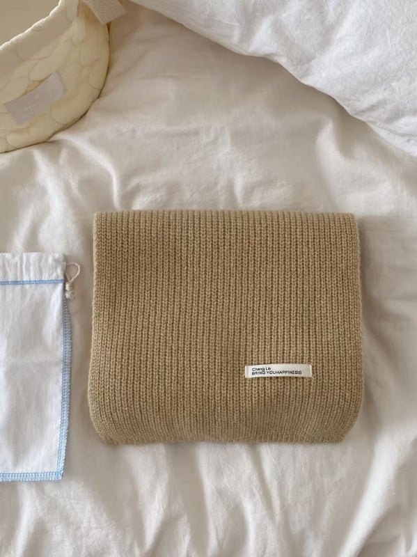 К-стил вълнен шал за жени и студенти — прост, универсален, класически плетен шал за есен и зима