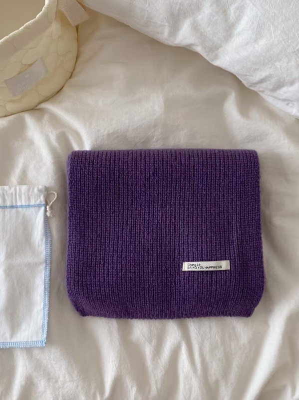 К-стил вълнен шал за жени и студенти — прост, универсален, класически плетен шал за есен и зима