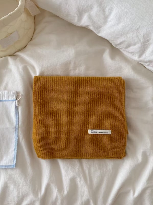 К-стил вълнен шал за жени и студенти — прост, универсален, класически плетен шал за есен и зима