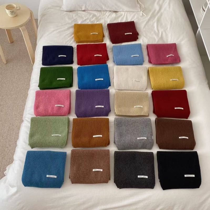 К-стил вълнен шал за жени и студенти — прост, универсален, класически плетен шал за есен и зима