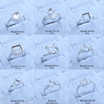 S925 sidabro dengtų žiedų laikiklis su snaigės dizainu, Moissanite ir cirkonio akcentai, varinis geometrinis rodinys, elektro platinimas