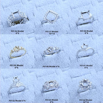 S925 sidabro dengtų žiedų laikiklis su snaigės dizainu, Moissanite ir cirkonio akcentai, varinis geometrinis rodinys, elektro platinimas