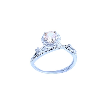 S925 sidabro dengtų žiedų laikiklis su snaigės dizainu, Moissanite ir cirkonio akcentai, varinis geometrinis rodinys, elektro platinimas