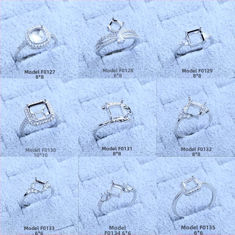 S925 sidabro dengtų žiedų laikiklis su snaigės dizainu, Moissanite ir cirkonio akcentai, varinis geometrinis rodinys, elektro platinimas