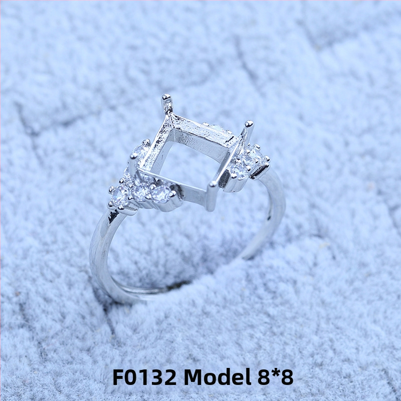 S925 sidabro dengtų žiedų laikiklis su snaigės dizainu, Moissanite ir cirkonio akcentai, varinis geometrinis rodinys, elektro platinimas