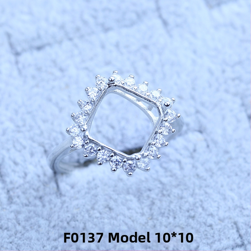 S925 sidabro dengtų žiedų laikiklis su snaigės dizainu, Moissanite ir cirkonio akcentai, varinis geometrinis rodinys, elektro platinimas